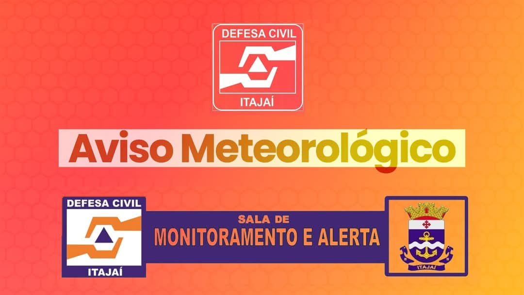 Defesa Civil alerta para chuva persistente e temporais em Itajaí e região