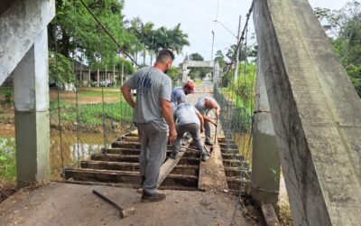 Iniciadas as obras na ponte pênsil do bairro Carvalho, em Itajaí