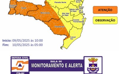 Tempestades se aproximam: Defesa Civil alerta para temporais e ventos fortes em SC