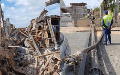 Perfuratriz desaba sobre casas e destrói tudo em Itajaí; Corpo de Bombeiros divulgas mais informações