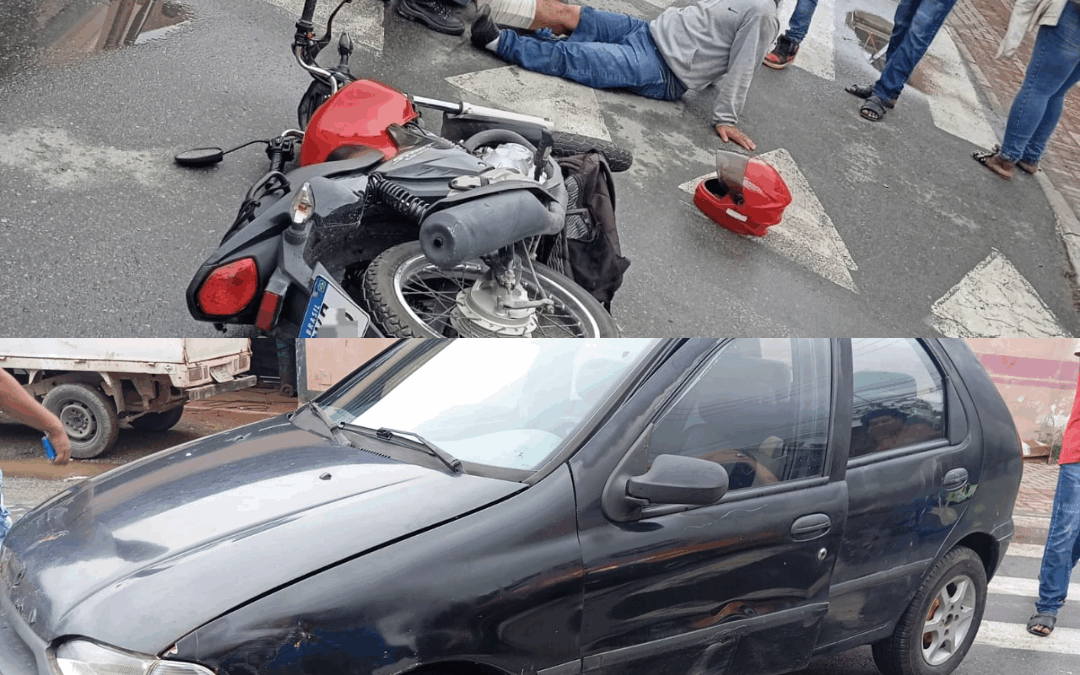 Moto e carro protagonizam acidente no bairro Machados, em Navegantes