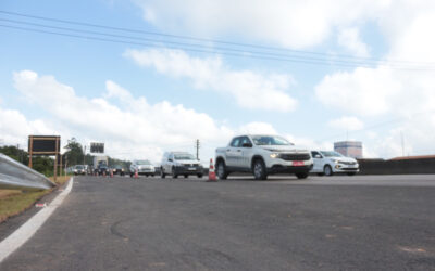Obras no viaduto da Contorno Sul provocam alterações no trânsito na interseção da BR-101 com a SC-486, em Itajaí