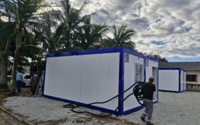 Chegaram as novas salas de aula para 320 alunos do ensino municipal integral em Navegantes