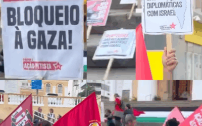 Protesto em Florianópolis pede rompimento de laços com Israel e acusa Brasil de “conivência” com conflito no Oriente Médio; “defesa” à Gaza e apoio à Palestina reúne poucas pessoas na capital catarinense