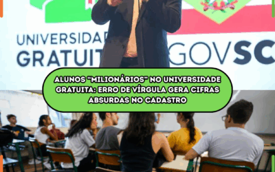 Alunos “milionários” no Universidade Gratuita; erro de vírgula gera cifras absurdas no cadastro