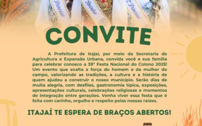 Prefeitura de Itajaí convida a todos para a abertura oficial da 39ª Festa Nacional do Colono
