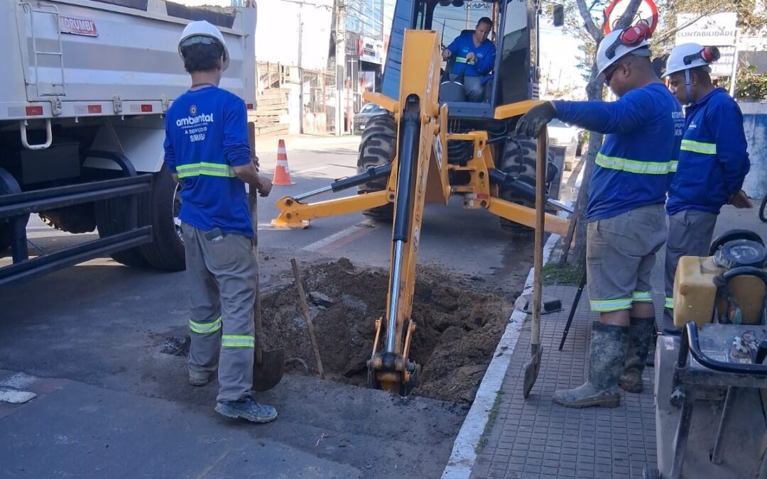 Manutenção emergencial em adutora afeta abastecimento do São Vicente, de acordo com o Semasa