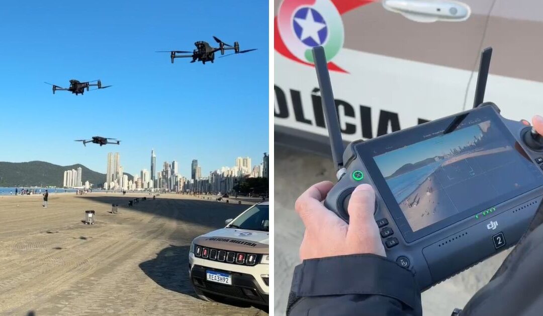 PROJETO DANDO RESULTADO! Drone com reconhecimento facial localiza foragido em meio à festa de aniversário de Balneário Camboriú