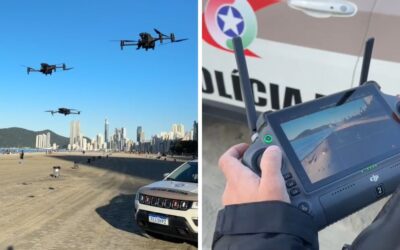 PROJETO DANDO RESULTADO! Drone com reconhecimento facial localiza foragido em meio à festa de aniversário de Balneário Camboriú