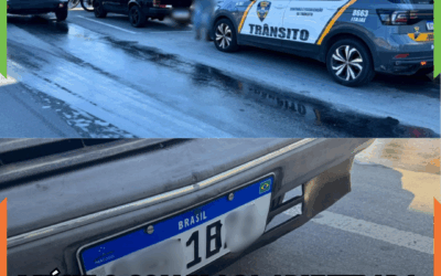 Veículo com placa adulterada é flagrado em estacionamento rotativo de Itajaí