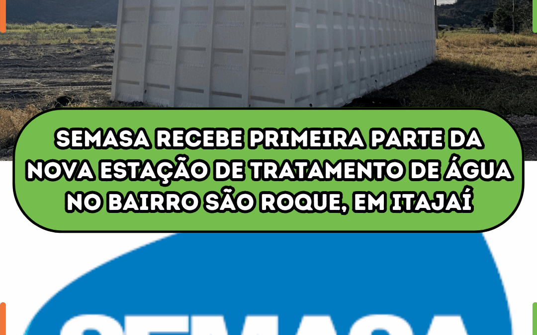 Semasa recebe primeira parte da nova Estação de Tratamento de Água no bairro São Roque, em Itajaí