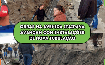 Obras na Avenida Itaipava avançam com instalações de nova tubulação