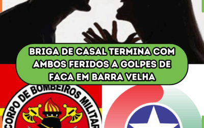 Briga de casal termina com ambos feridos a golpes de faca em Barra Velha