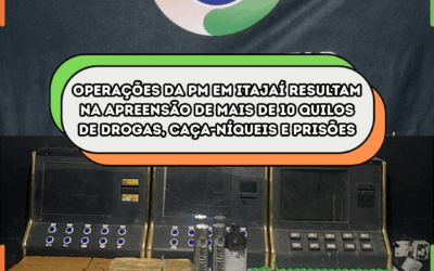 Operações da PM em Itajaí resultam na apreensão de mais de 10 quilos de drogas, caça-níqueis e prisões