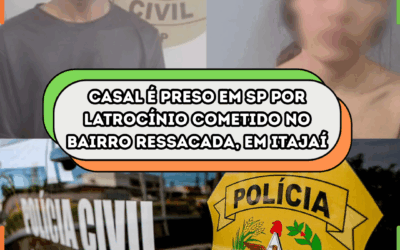 Casal é preso em SP por latrocínio cometido no bairro Ressacada, em Itajaí