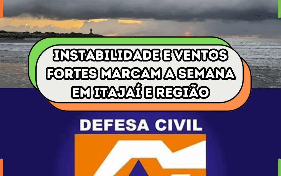 Instabilidade e ventos fortes marcam a semana em Itajaí e região