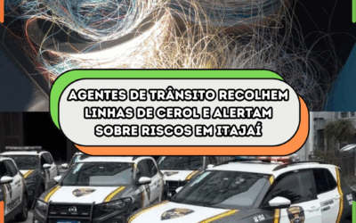 Agentes de Trânsito recolhem linhas de cerol e alertam sobre riscos em Itajaí