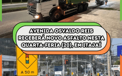 Avenida Osvaldo Reis recebe novo asfalto nesta quarta-feira (20), em Itajaí