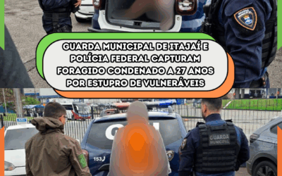 Guarda Municipal de Itajaí e Polícia Federal capturam foragido condenado a 27 anos por estupro de vulneráveis