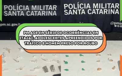 PM age em série de ocorrências em Itajaí; adolescentes apreendidos por tráfico e homem preso por roubo