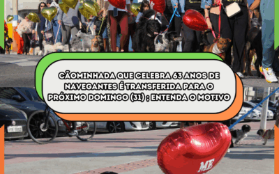 Cãominhada que celebra 63 anos de Navegantes é transferida para o próximo domingo (31); entenda o motivo:
