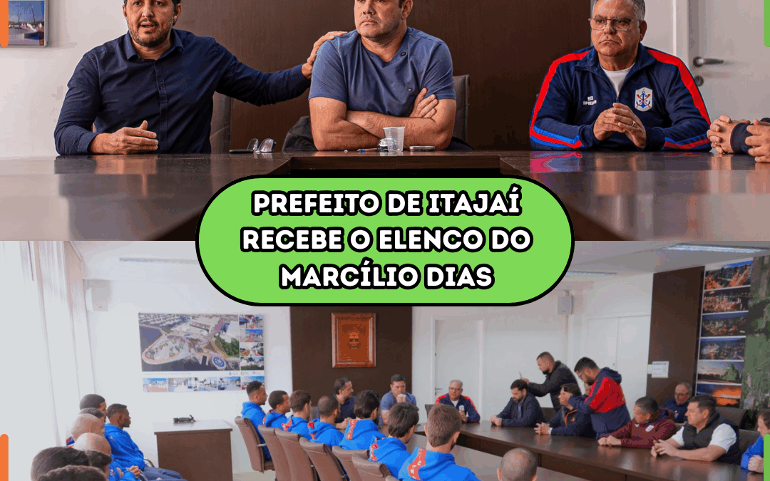 Prefeito de Itajaí recebe o elenco do Marcílio Dias
