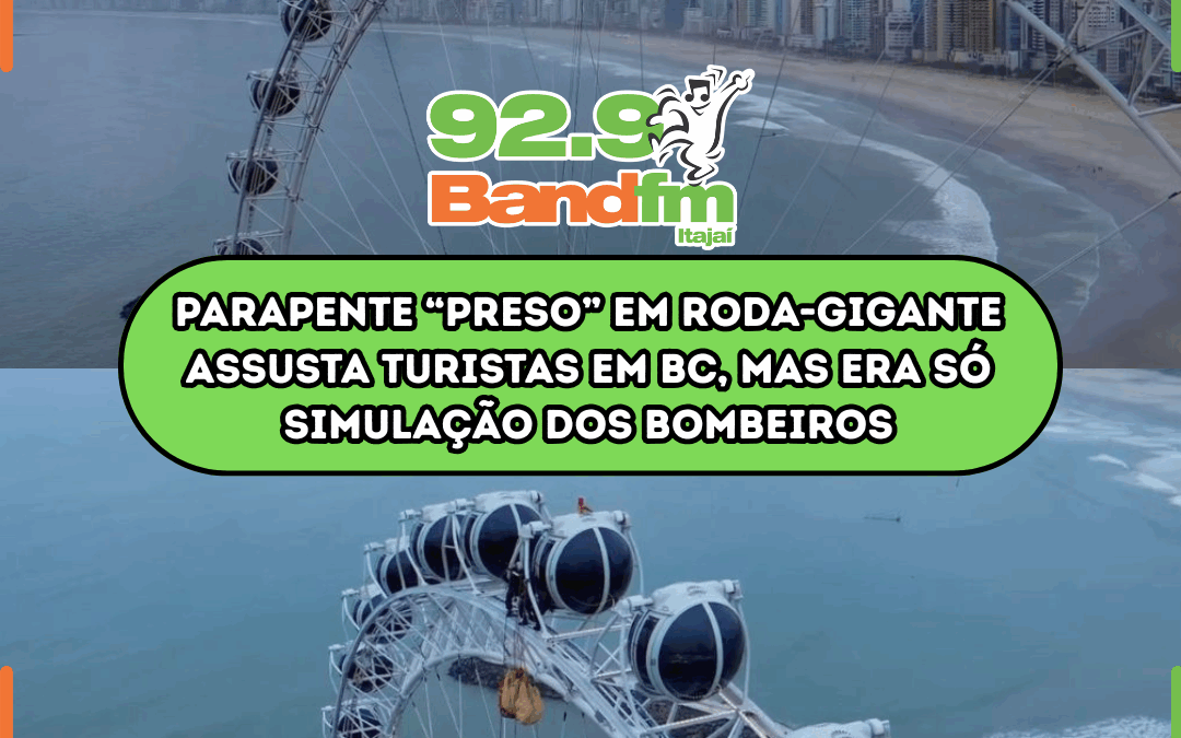 Parapente “preso” em roda-gigante assusta turistas em BC, mas era só simulação dos bombeiros