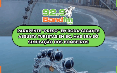 Parapente “preso” em roda-gigante assusta turistas em BC, mas era só simulação dos bombeiros