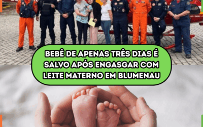 Bebê de apenas três dias é salvo após engasgar com leite materno em Blumenau