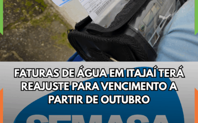 Faturas de água em Itajaí têm reajuste para vencimentos a partir de outubro