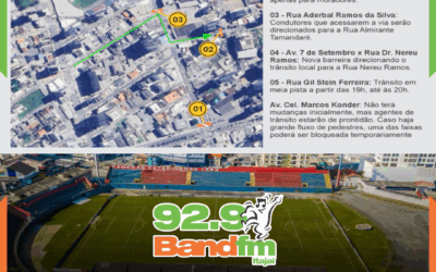 Arredores do estádio do Marcílio Dias terão alteração no trânsito em Itajaí