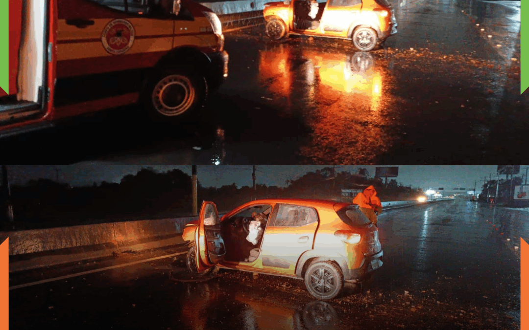 Motorista perde controle e colide contra ‘guard rail’ na Rodovia Antônio Heil, em Itajaí