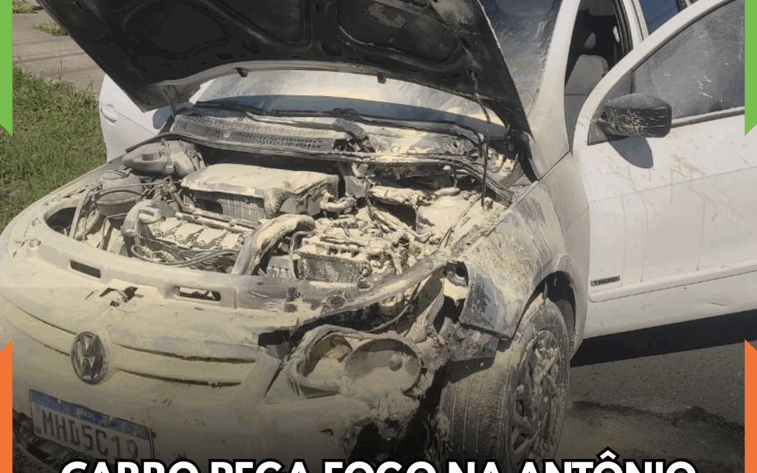 Carro pega fogo na Antônio Heil e bombeiro controla chamas com extintor em Itajaí