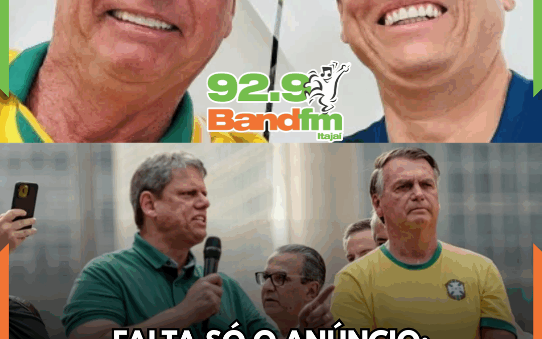 FALTA SÓ O ANÚNCIO: Bolsonaro confirma apoio a Tarcísio de Freitas para disputa presidencial em 2026