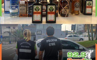 Operação em Brusque desmantela esquema nacional de venda de whisky falsificado através de plataforma e-commerce