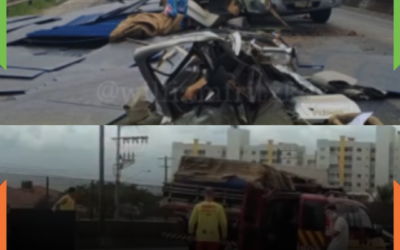 URGENTE: Grave acidente com caminhão interdita BR-101 em Barra Velha e causa longo congestionamento