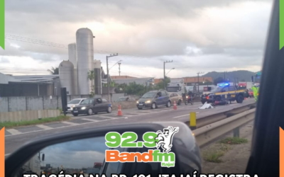 TRAGÉDIA NA BR-101: Itajaí registra primeira morte no trânsito de 2026 após motociclista vir à óbito no bairro Salseiros