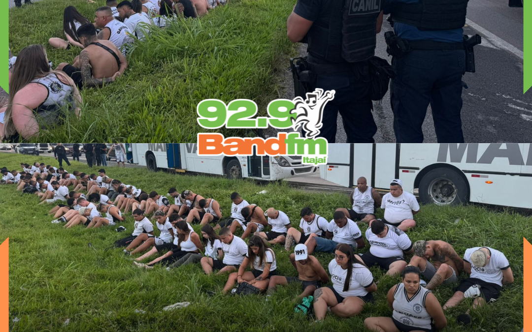 Ônibus com torcida organizada do Figueirense é interceptado em Itapema após denúncia de baderna