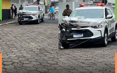 Viatura da PM se envolve em acidente durante perseguição; ocorrência segue em andamento