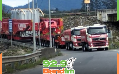 GIGANTE NAS ESTRADAS: Carga de 449 toneladas vai travar trânsito na BR-470 e BR-101 entre Itajaí e Blumenau
