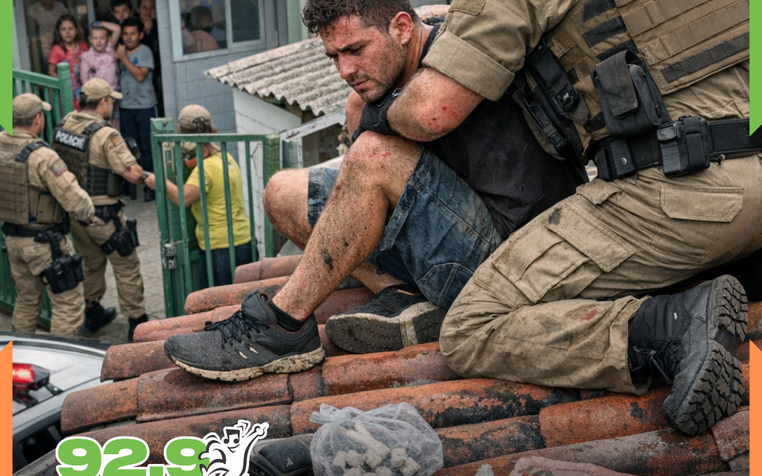 Suspeito invade creche durante fuga e dupla é presa por tráfico em Itajaí