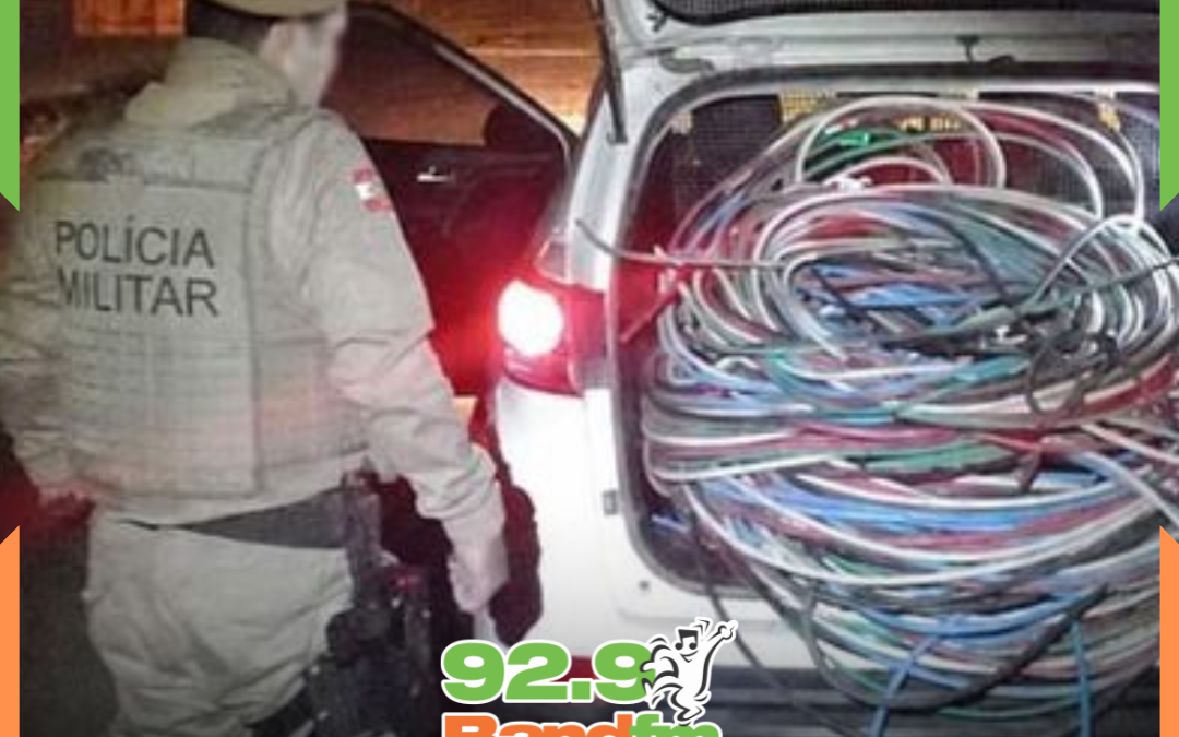 PM intercepta furto de meia toneladas de fios elétricos e prende suspeito às margens da BR-470 em Ilhota