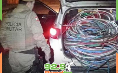 PM intercepta furto de meia toneladas de fios elétricos e prende suspeito às margens da BR-470 em Ilhota