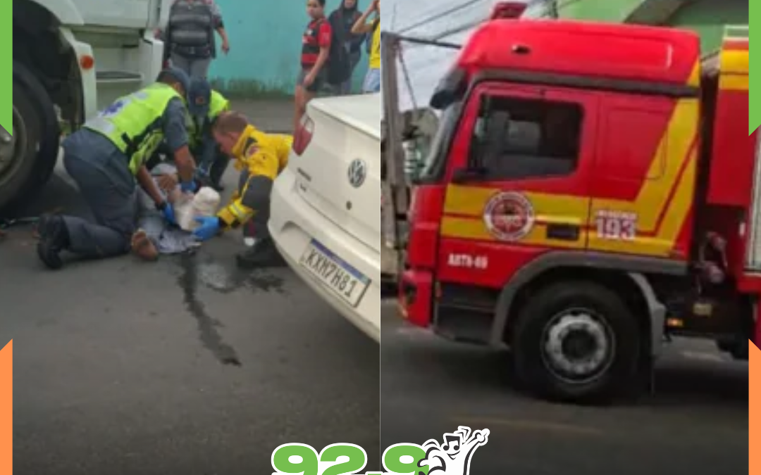 Idoso é atropelado por caminhão de entulho e mobiliza equipes de resgate em Navegantes