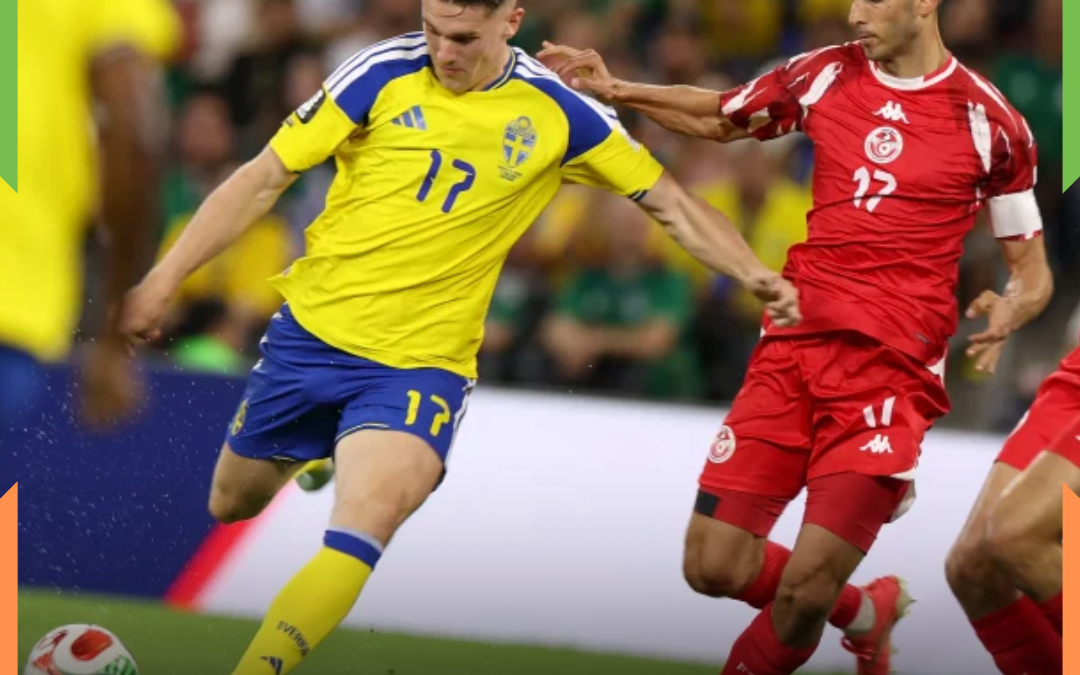 COPA 12/104: SUÉCIA ATROPELA A TUNÍSIA, MARCA CINCO E ASSUME A LIDERANÇA ISOLADA DO GRUPO F