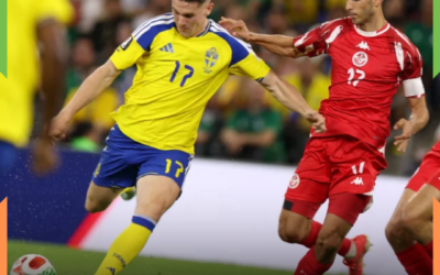 COPA 12/104: SUÉCIA ATROPELA A TUNÍSIA, MARCA CINCO E ASSUME A LIDERANÇA ISOLADA DO GRUPO F