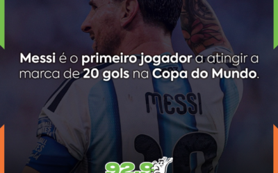 HOJE TEM MESSI… E EU SÓ CONSIGO PENSAR NISSO AQUI: Messi é o primeiro jogador a atingir a marca de 20 gols na Copa do Mundo. ASSUSTADOR!