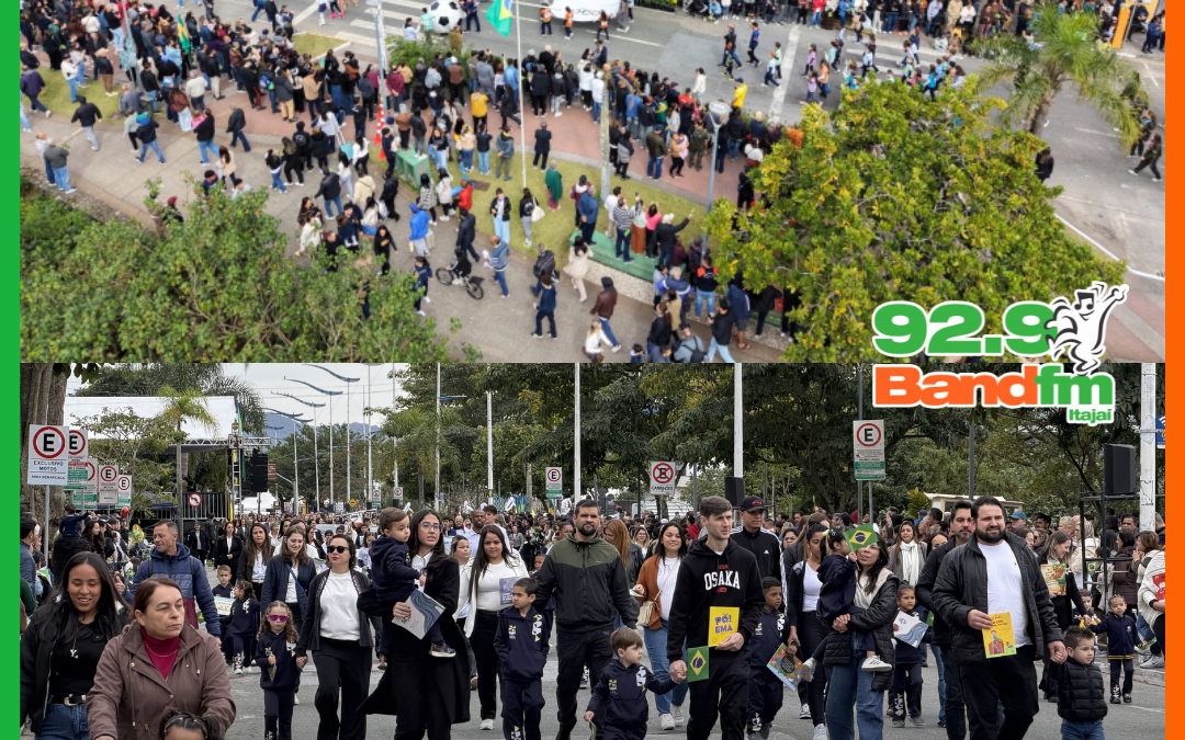 DESFILE DE 7 DE SETEMBRO EM ITAJAÍ LEVA 22 MIL PESSOAS À BEIRA-RIO; MAIS DE 70 GRUPOS E 5 MIL PESSOAS DESFILARAM EM CELEBRAÇÃO AO DIA DA INDEPENDÊNCIA DO BRASIL