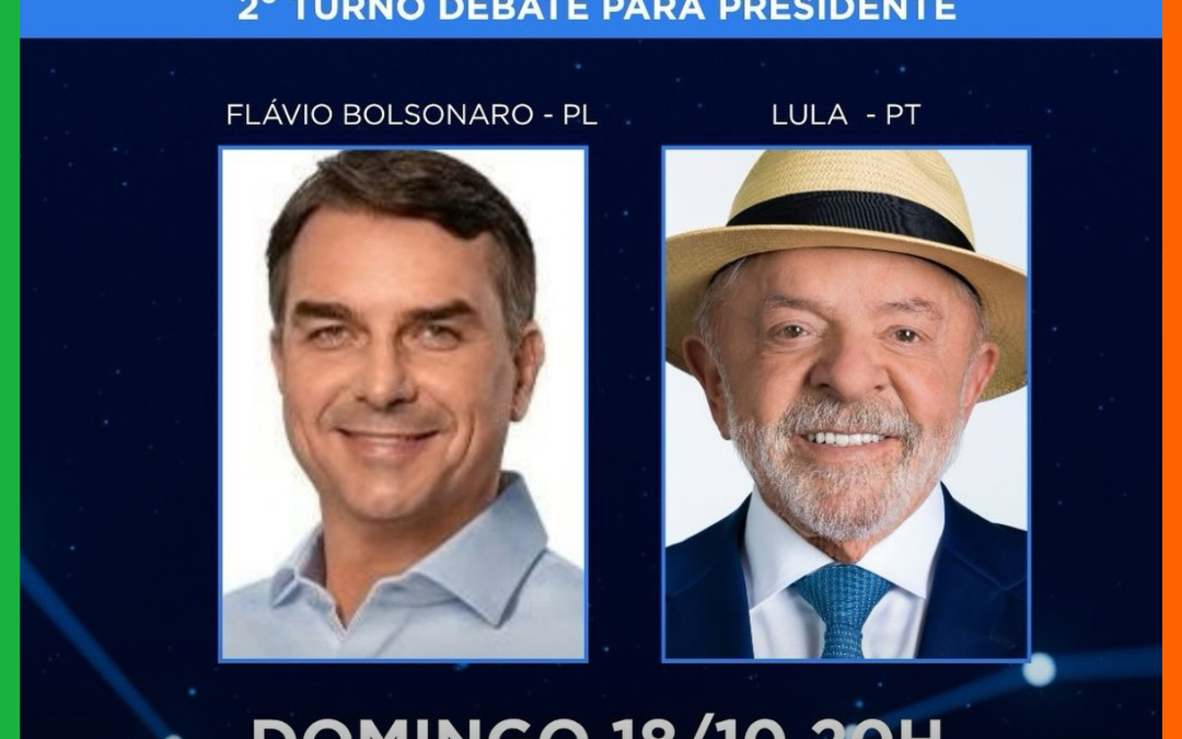 BAND CONFIRMA DEBATE ENTRE FLÁVIO BOLSONARO E LULA ANTES DO 2º TURNO